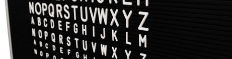 Pizarra clásica con letras Pizarra clásica con letras
