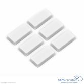 Imán rectangular 12x24mm Blanco (juego de 6)