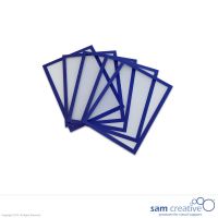 Funda Plástica Magnética Borde Azul A5 5 pzas.