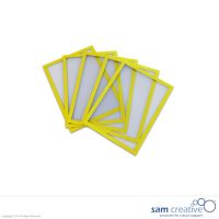 Funda Plástica Magnética Borde Amarillo A5 5 pzas.