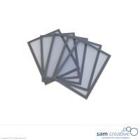 Funda Plástica Magnética Borde Gris A5 5 pzas.