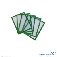 Funda Plástica Magnética Borde Verde A5 5 pzas.