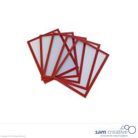 Funda Plástica Magnética Borde Rojo A5 5 pzas.