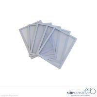 Funda Plástica Magnética Borde Plata A5 5 pzas.