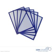 Funda Plástica Magnética Borde Azul A4 5 pzas.