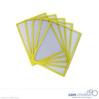 Funda Plástica Magnética Borde Amarillo A4 5 pzas.