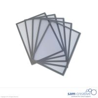 Funda Plástica Magnética Borde Gris A4 5 pzas.