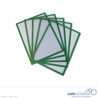 Funda Plástica Magnética Borde Verde A4 5 pzas.