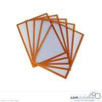 Funda Plástica Magnética Borde Naranja A4 5 pzas.