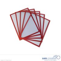 Funda Plástica Magnética Borde Rojo A4 5 pzas.