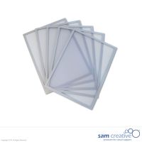 Funda Plástica Magnética Borde Plata A4 5 pzas.