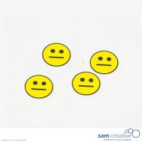 Símbolo magnético Emoticon :-| 50 mm Amarillo 25x.
