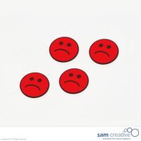 Símbolo magnético Emoticon :-( 30 mm Rojo 25x.