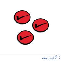 Símbolo magnético Verificación 3x3 cm Rojo