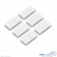 Imán rectangular 12x24mm Blanco (juego de 6)