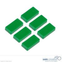 Imán rectangular 12x24mm Verde (juego de 6)