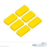 Imán rectangular 12x24mm Amarillo (juego de 6)