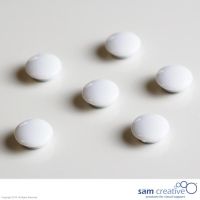 Set de imanes para vidrio 20mm Blancos (6x)