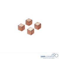 Imanes metálicos bronce cubo, 4 piezas